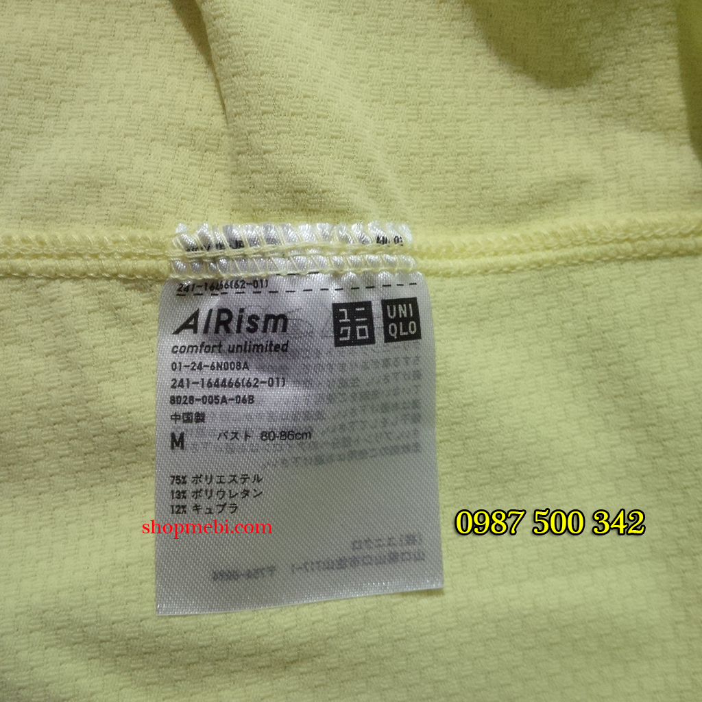 mác áo phía trong áo làm mát Uniqlo AiRism 2016