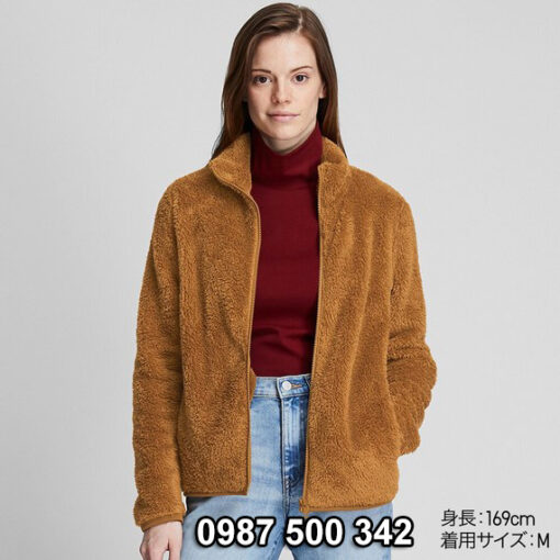 Áo lông cừu 2 mặt Uniqlo nữ 2019 mã 418242 màu nâu da bò 35 BROWN