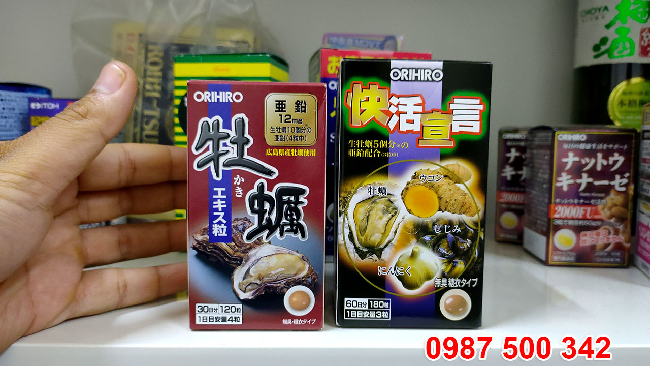 Tinh chất hàu nghệ tỏi Orihiro Nhật Bản có thêm: Nghệ, tỏi