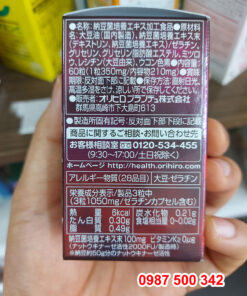 Thông tin sản phẩm Viên uống chống đột quỵ Nattokinase 2000fu Orihiro 60 viên Nhật Bản