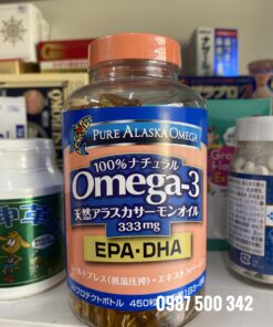 Viên dầu cá hồi Nhật Bản Omega-3 EPA-DHA Pure Alaska 333mg 450 viên: Bí quyết cho sức khỏe tim mạch và trí não