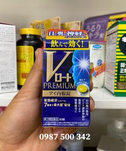 Trên tay Viên uống bổ mắt V Rohto Premium Eye Oral 80 viên Nhật Bản